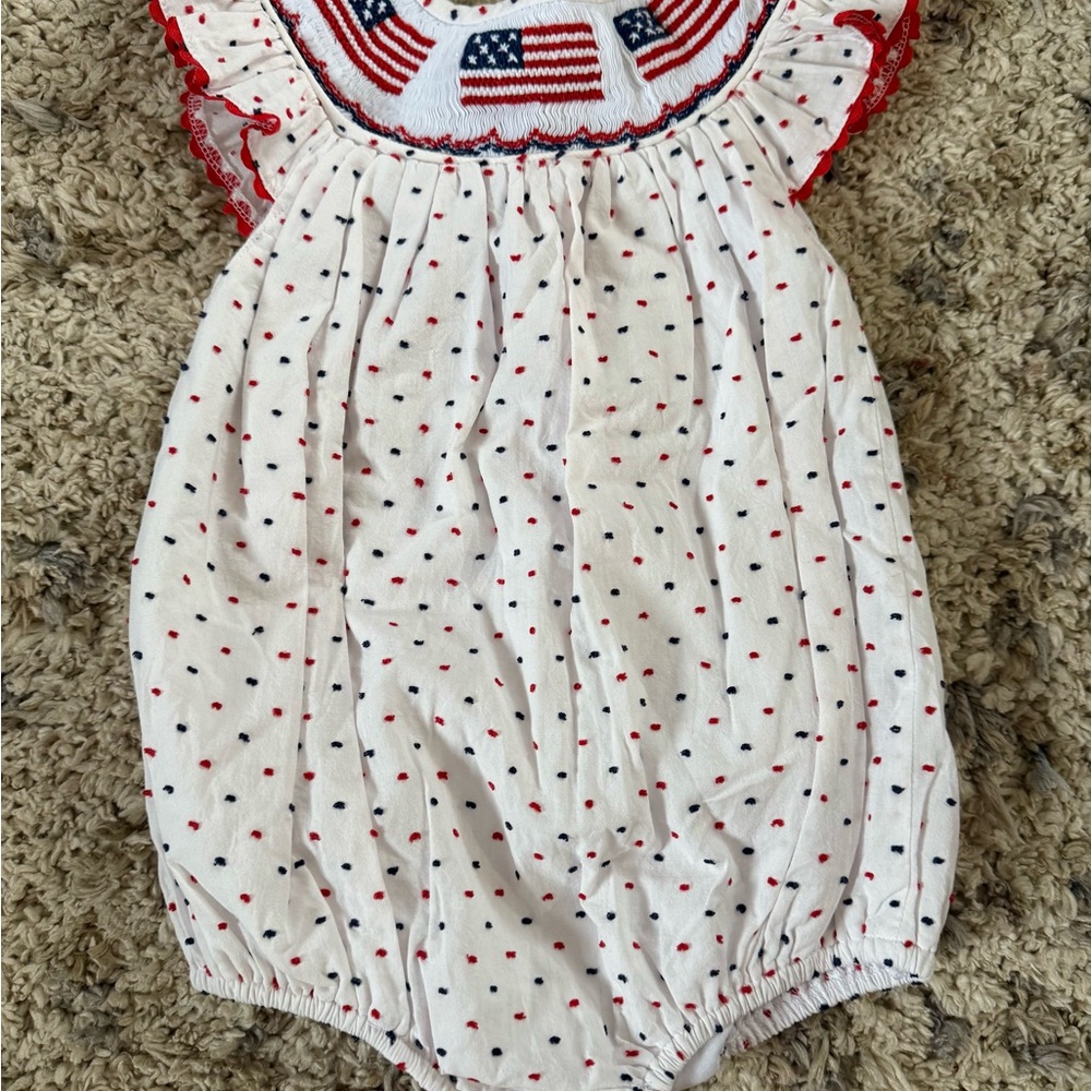 Patriotic Baby Romper with Flag Design